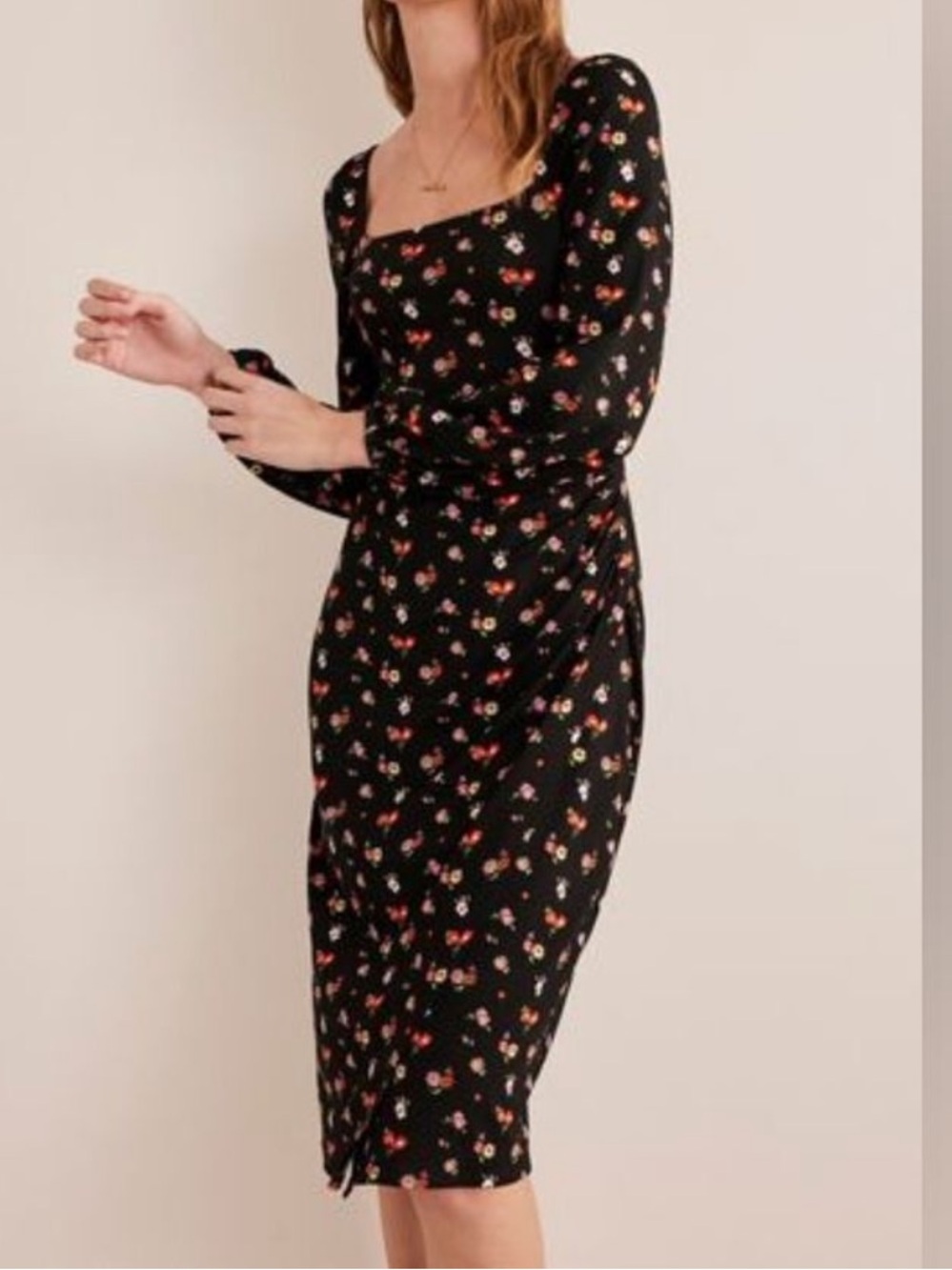 Boden Square Neck Jersey Midi Dress